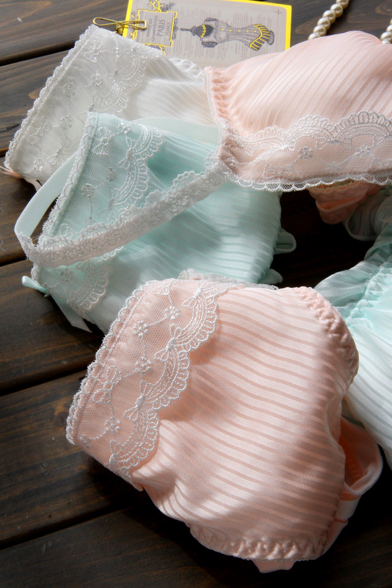 [] Nhật bản ngọt ngào ren sữa lụa đồ lót áo ngực đặt không có vòng thép thoải mái đồ lót mỏng nữ 190