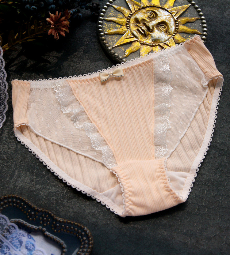 Tangerine Yogurt Cotton Pit Ren Bow Triangle Kích thước lớn Đồ lót nữ nk139 bikini đẹp