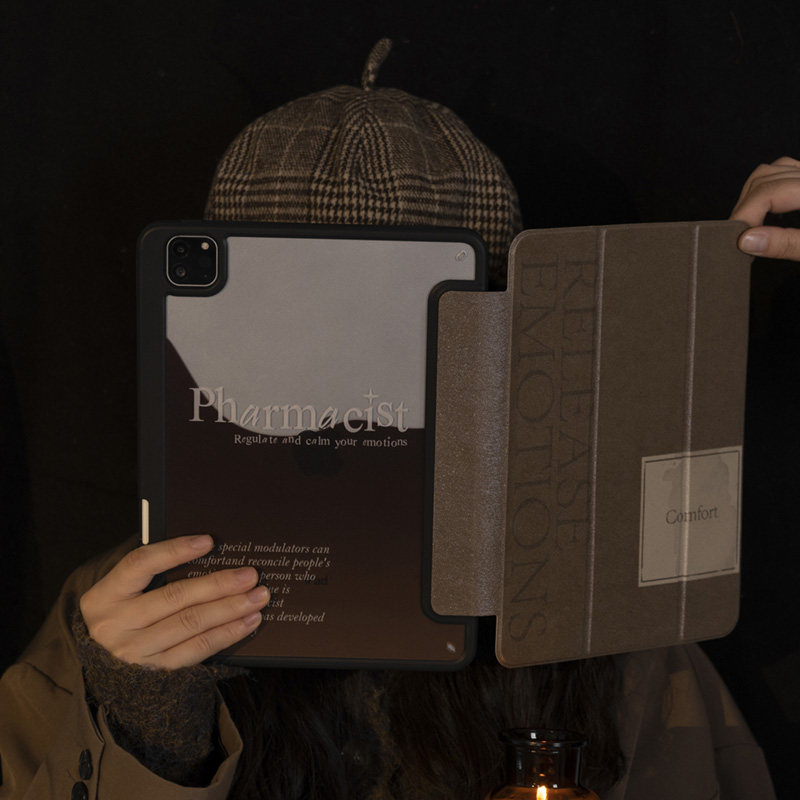 Tom Original applicable ipadpro protective shell Air4 5 retro temperament mini6 with pen groove ins transparent 2021