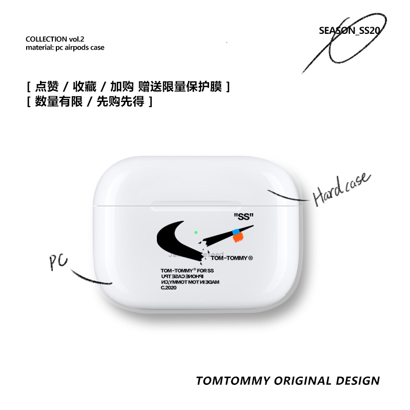 Tom's original design suitable for Apple Airpods1 2nd generation pro protective cover Tide brand wireless bluetooth headset idea--