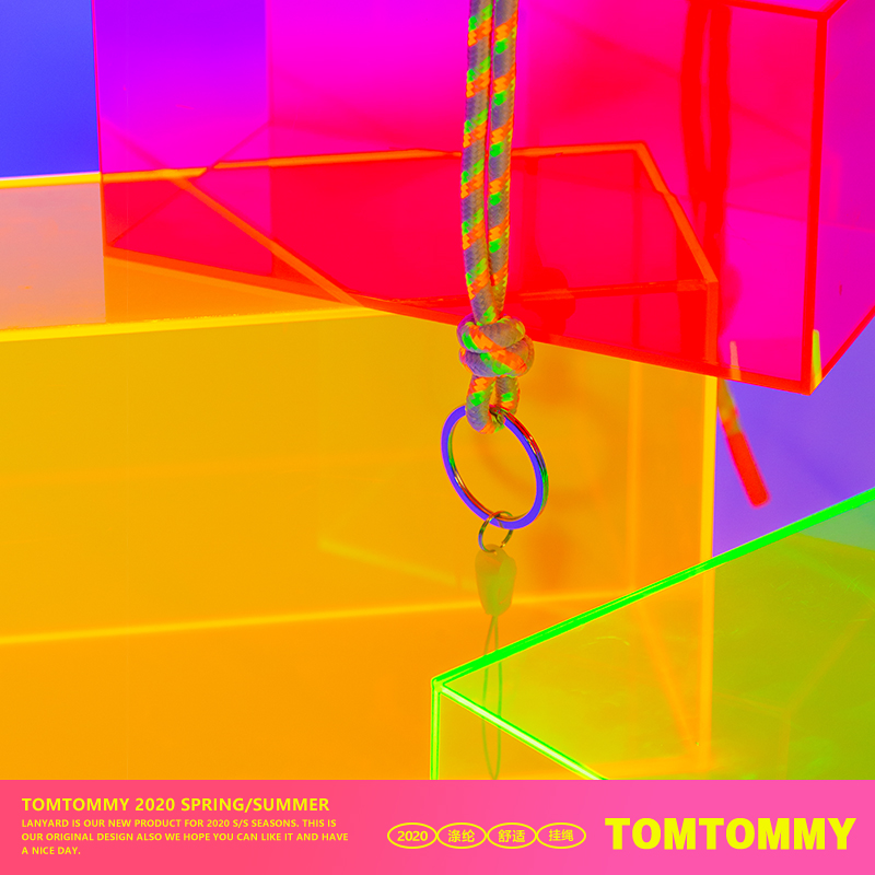 Tom's original mobile phone lanyard for men and women hanging neck personality creative couple weaving wrist fluorescent net red ins anti-lost rope