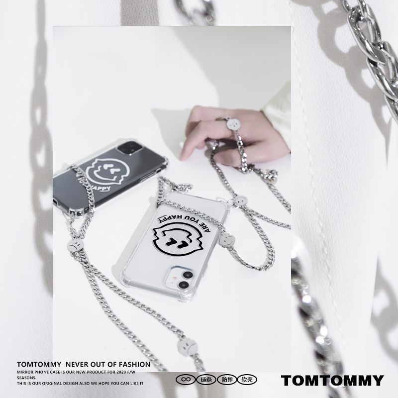 Tom original suitable for Apple 12 mobile phone shell iphone13Promax Huawei P30 40P diagonal chain 11 soft