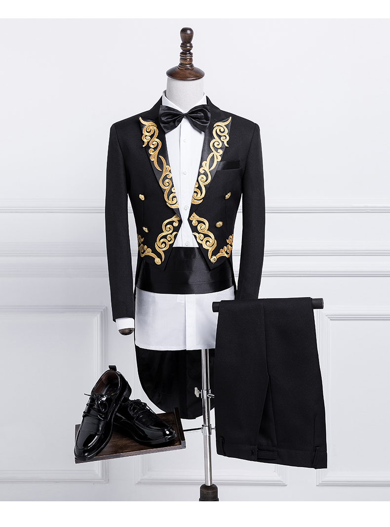 Tuxedo nam tự tu sân khấu nhạc trưởng trang phục người lớn ca sĩ chủ trang phục phù hợp với trang phục nam blazer nam