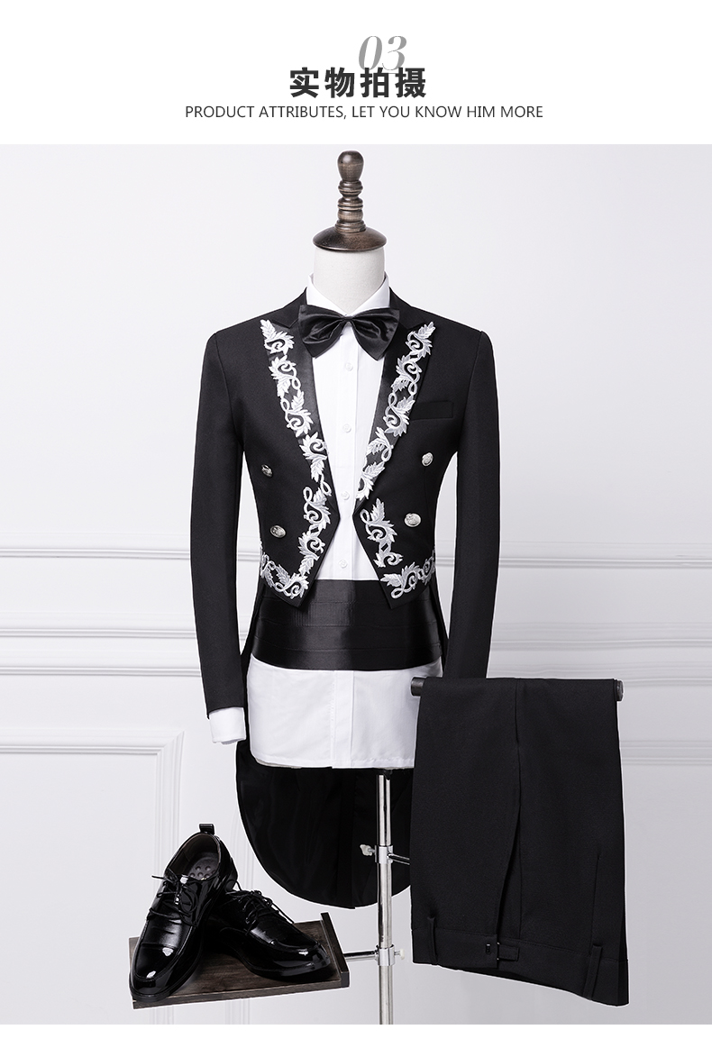 Tuxedo nam tự tu sân khấu nhạc trưởng trang phục người lớn ca sĩ chủ trang phục phù hợp với trang phục nam blazer nam