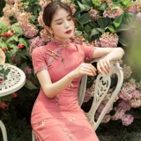 Кружевное элегантное милое ципао, с вышивкой