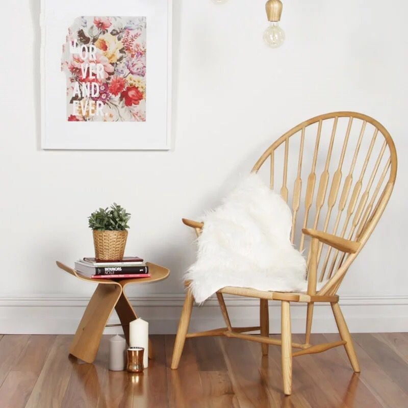 Nordic Single Book House Sofa Chair Solid Wood Japan Style Casual Lounge Chair Outdoor Balcony Chair Designer Peacock Chair