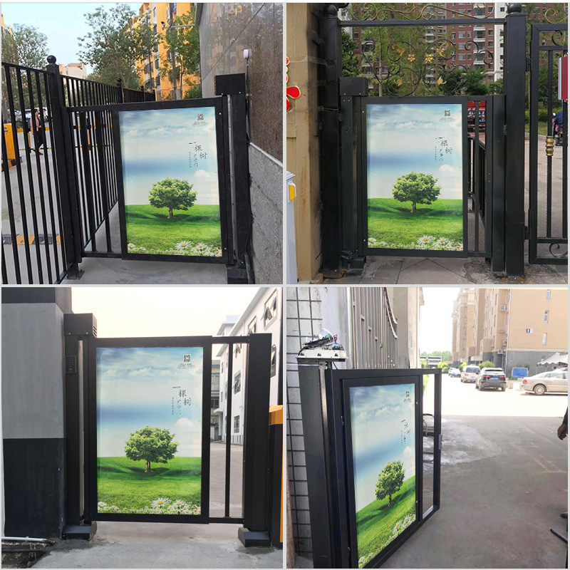 Electric advertising door translation access control system pedestrian passage advertising door community intelligent advertising door telescopic sliding door