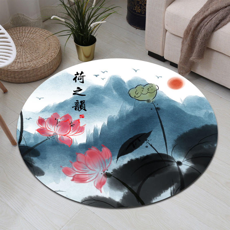 Trung Quốc phong cách retro Trung Quốc thảm sàn tròn chống trượt có thể giặt thảm phòng khách phòng ngủ yoga mat cloakroom thảm - Thảm thảm vintage