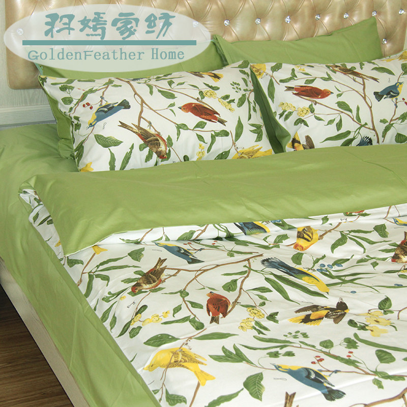 Fields Garden 60 Tribute Satin Pure Cotton Four Pieces Bed Hat-style full cotton linen 4 pieces 1 8 m bed upscale bedding