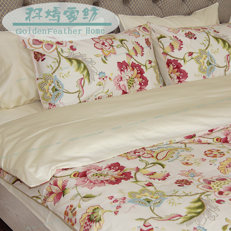 European-style pastoral 60-piece satin cotton bed bag four-piece set of four-piece cotton 1 8-meter bed high-end bedding