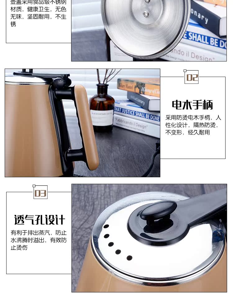 Thép không gỉ 304 miệng dài ấm đun nước điện đôi chống cặn cách nhiệt nồi nhanh đun sôi nước bong bóng tay tự động tắt nguồn - ấm đun nước điện ấm sắc thuốc bằng điện loại nào tốt