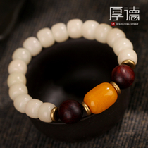 Sincerely give gifts with the order baby | Natural white jade Bodhi bracelet with natural yellow chalcedony