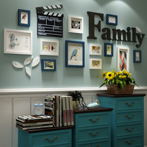 Creative living room photo wall Sofa background decoration warm dining room photo frame wall combination simple hole-free self-adhesive
