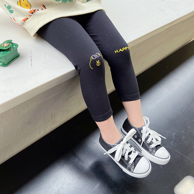 Girl Foreign Pie in Pants Children Sashimi Pants Baby Black Pants Children Clothing Casual Pants 2022 Spring Autumn New