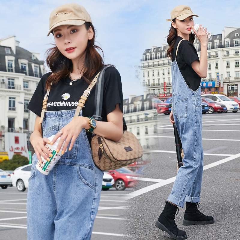 women's korean style loose denim bag pants spring-summer 2020 trendy new casual age-reducing casual internet-famous jumpsuit
