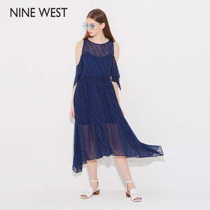 Nine West Chín Hee mới mùa xuân và mùa hè của phụ nữ quây lớn váy gạc ăn mặc 3051724704-1 váy body 2 dây