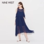 Nine West Chín Hee mới mùa xuân và mùa hè của phụ nữ quây lớn váy gạc ăn mặc 3051724704-1 váy body 2 dây