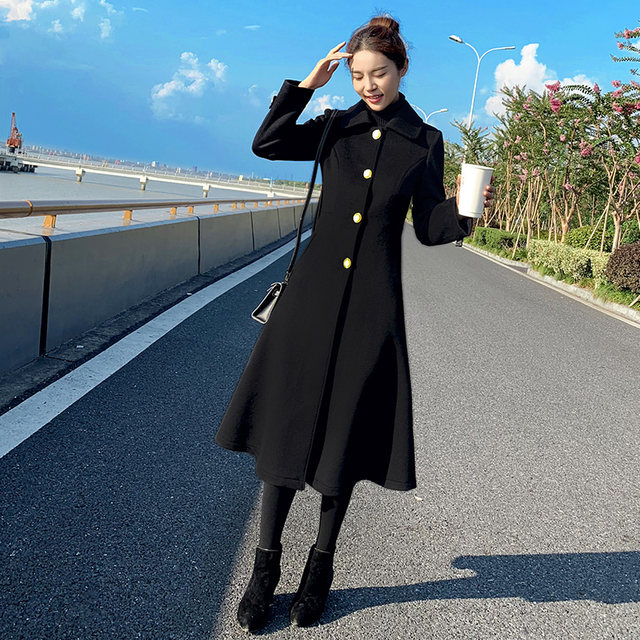 Small cashmere coat for women 2024 winter new Hepburn style slim Korean version thickened high-end woolen woolen coat