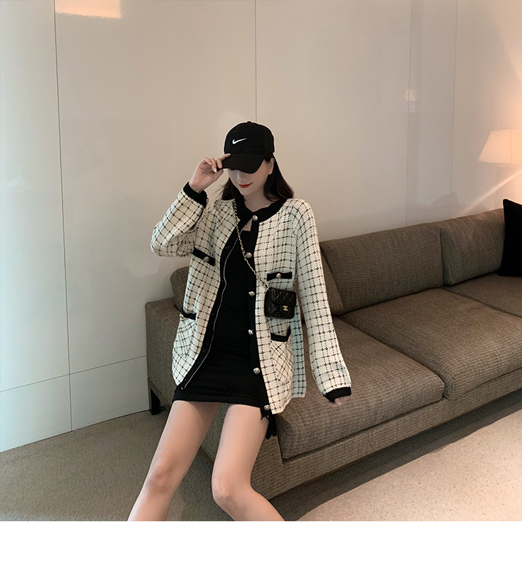VK旗艦店 韓國風小香風格紋氣質單品外套