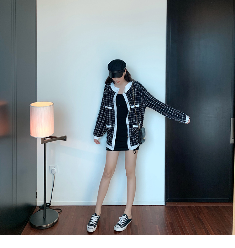 VK旗艦店 韓國風小香風格紋氣質單品外套