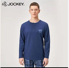 JOCKEY ຍີ່ຫໍ້ສາກົນຂອງແທ້ຊຸດນອນຜູ້ຊາຍ tops Modal ຝ້າຍແຂນຍາວ T-shirt ຊາວຫນຸ່ມນອກໃສ່ໃນເຮືອນ