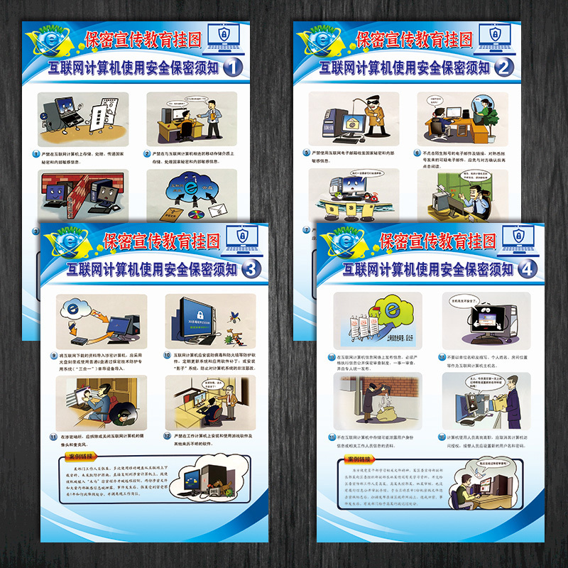 Internet Computer Use Security and Confidentiality Guidelines Computer Promotional Posters Educational Wall Charts Posters Exhibition Boards Nah69