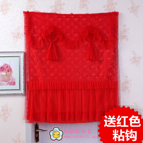 Bedroom wedding big red curtain half curtain hanging curtain partition curtain fabric red lace wedding room wedding feng shui curtain