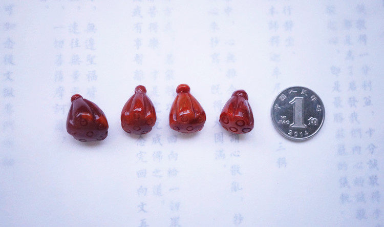DIY аксессуары 精选四川凉山冰飘火焰纹满色满色南红玛瑙小吊坠叶子莲蓬杂件diy