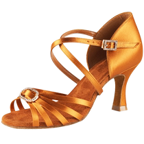 Professional Latin dance shoes for women summer adult dance shoes soft soles medium and high heels Cha Cha national standard social high-end dance sandals