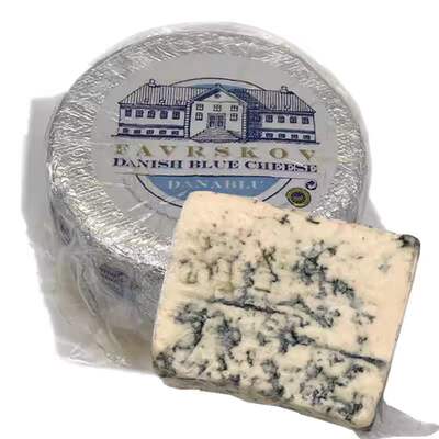 The entire round of Ober Danish Blue Cheese is approximately 500g