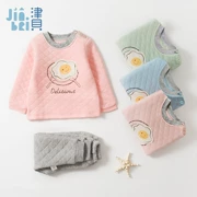 Jinbei trẻ em cotton ấm quần áo phù hợp với quần áo mùa thu đồ lót ngủ em bé cơ sở quần áo mùa thu và mùa đông 1-2-3 tuổi