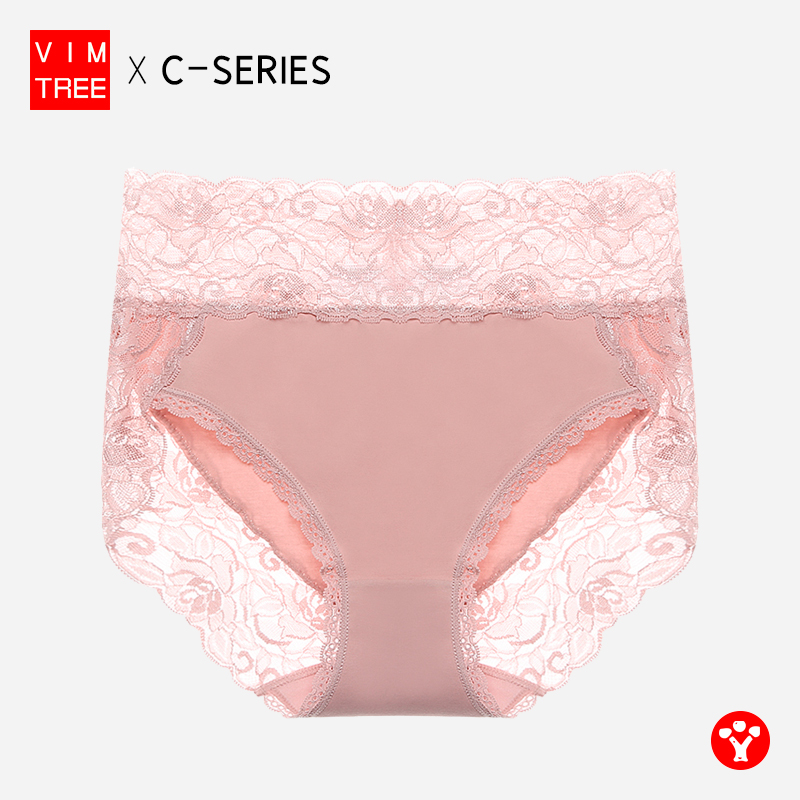 Vitality Tree 4 Lace High Waist Large Size Underpants Female Pure Cotton Crotch Fat mm200 Catty Middle Aged Winter