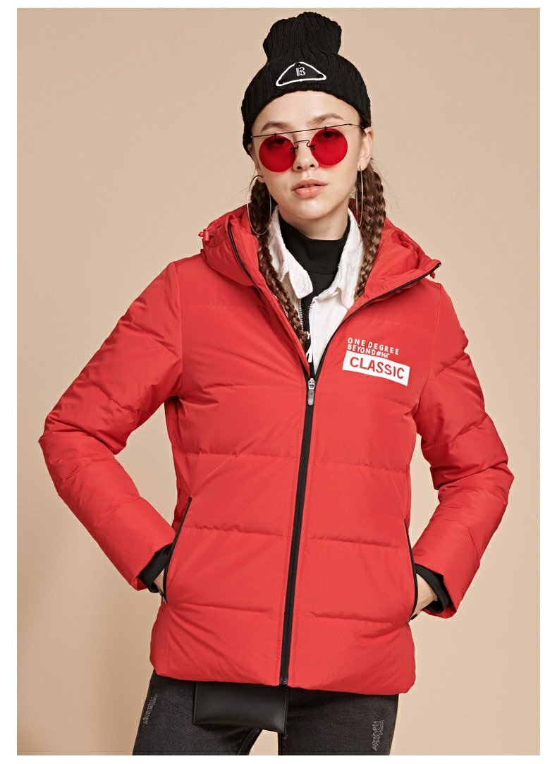 361 độ quần áo cotton nữ 2019 xuân mới ngắn xuống áo khoác 361 mùa xuân trùm đầu xu hướng áo khoác thể thao nữ - Thể thao xuống áo khoác —