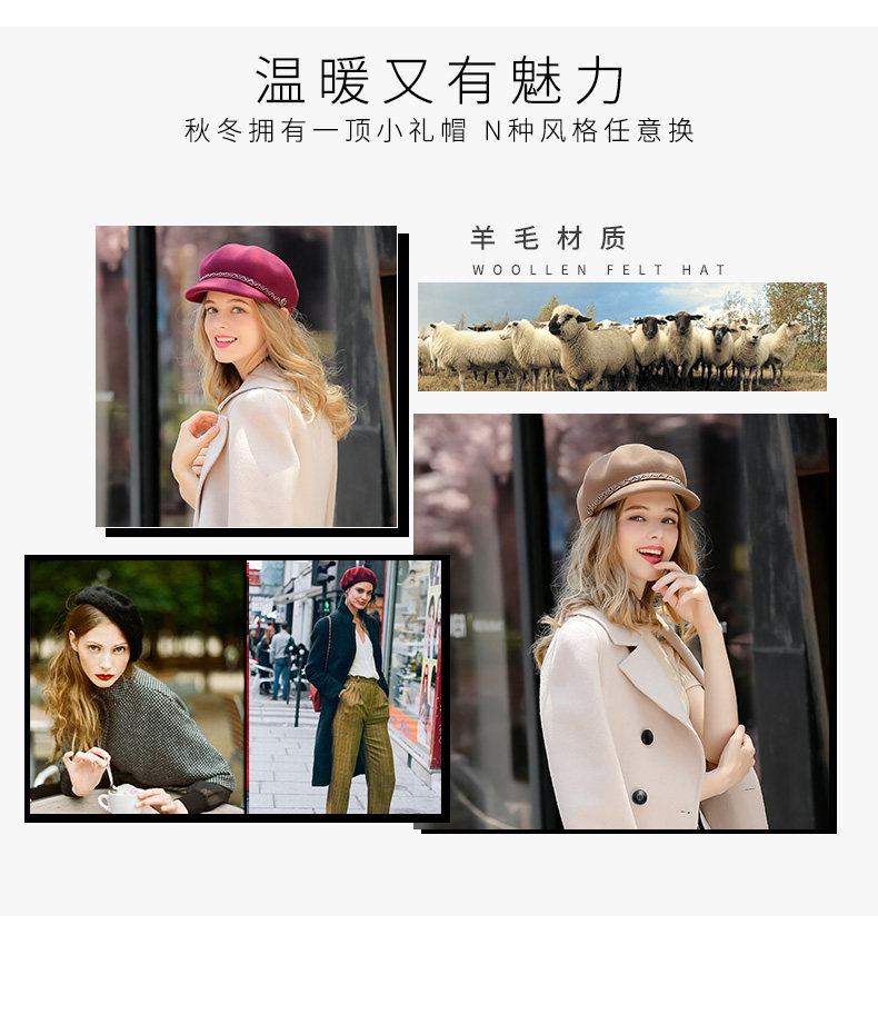 Chapeau pour femme      en Melange de laine - Ref 3233132 Image 10