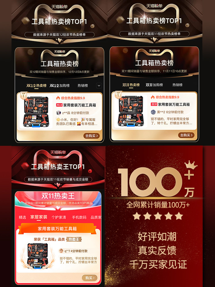 Tool Box, Household Tool Set, Multi-Functional Hardware, Electrician Repair Combination, Complete Set of Car-Mounted Electric Drill Storage