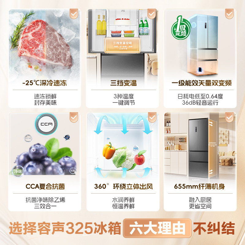 容声BCD-325WD18MP冰箱图片