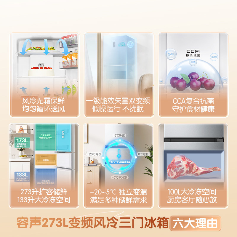 容声BCD-273E20RNLAJ冰箱图片