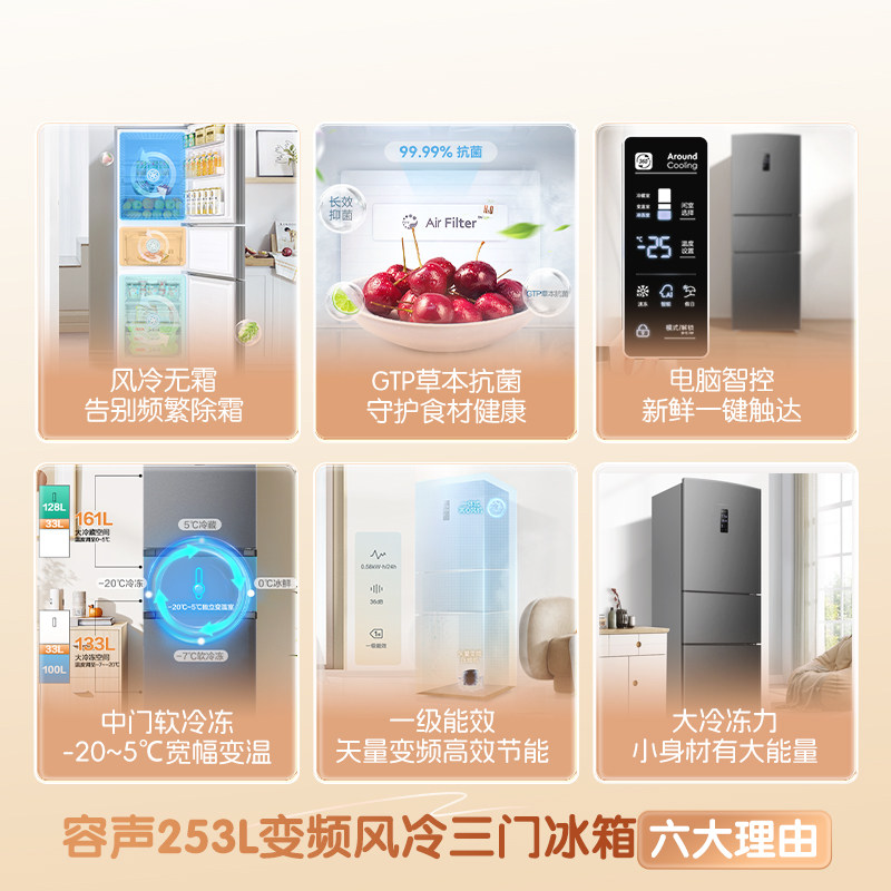 容声BCD-253WD16NPA冰箱图片