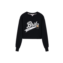 Eland sweatshirt womens letter printed round neck pullover short college style top for women