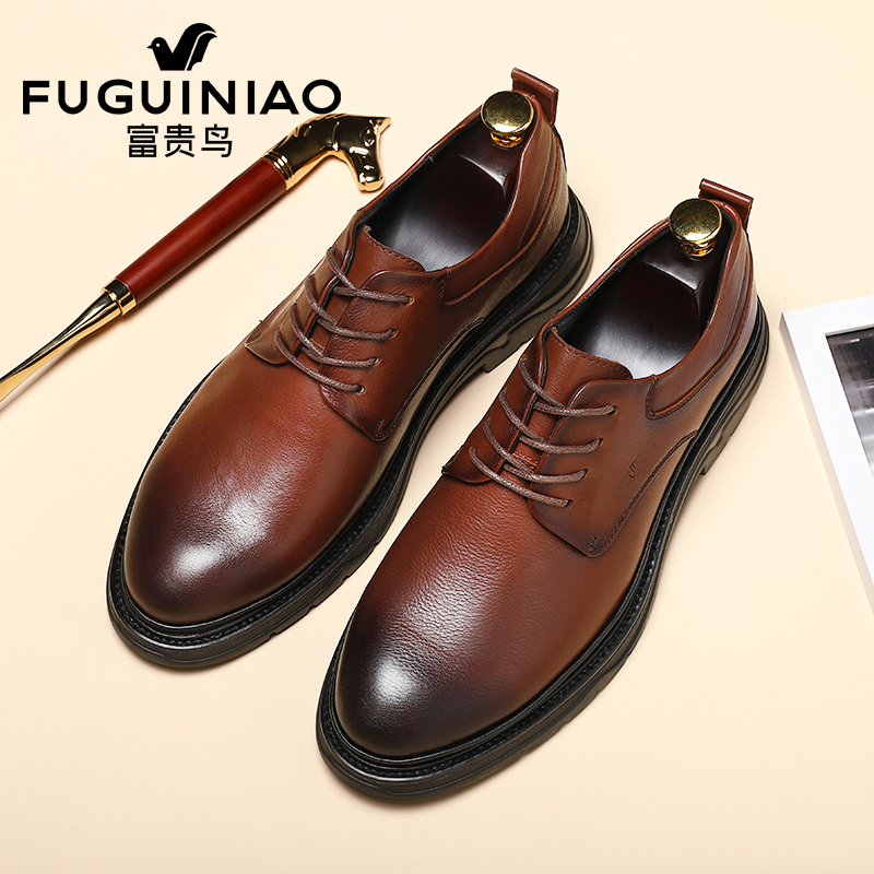 Rich Bird Men's Shoes Fall 2022 New Leather Shoes Men's Leather British Style Soft Leather Shoes Men's Business Casual Shoes