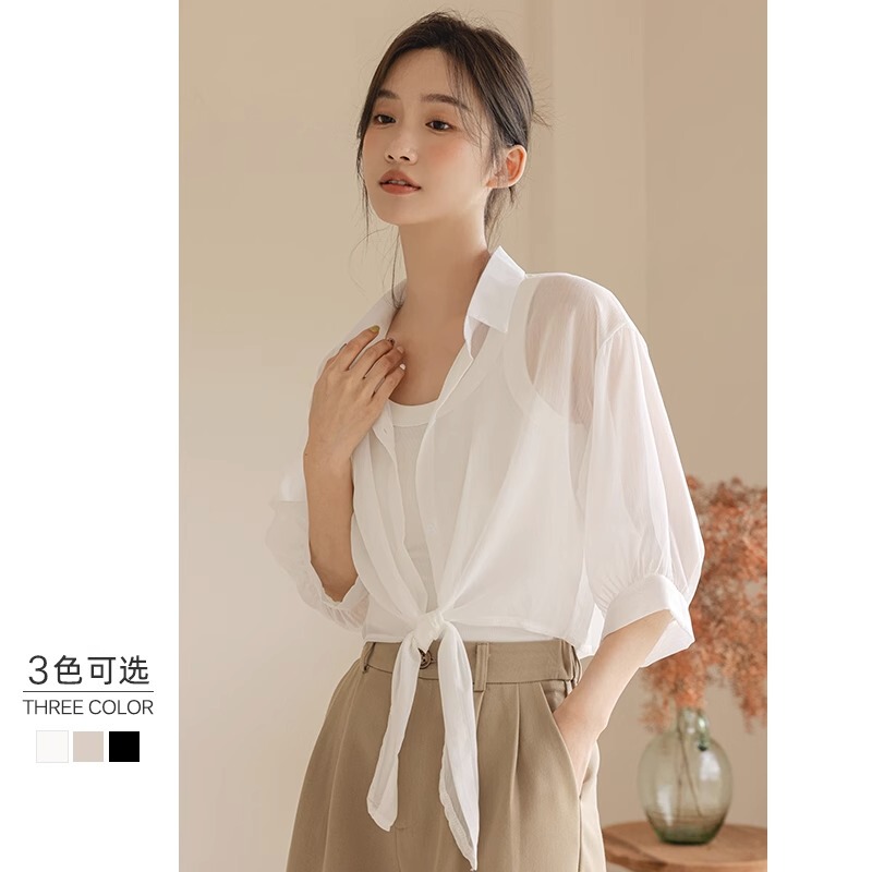 Light Shawl for Summer, Paired with Dresses, Chiffon Sun Protection Clothing for Women, Thin Short Cardigan, Air Conditioning Shirt, Jacket Light Shawl for Summer, Paired with Dresses, Chiffon Sun Protection Clothing for Women, Thin Short Cardigan, Air Conditioning Shirt, Jacket