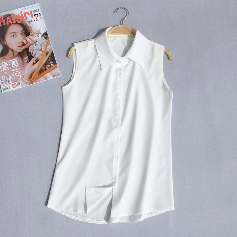 White Sleeveless Slimming Shirt, New Summer Style Women's Vest, Versatile and Elegant Base Layer Top, Outerwear Professional Shirt