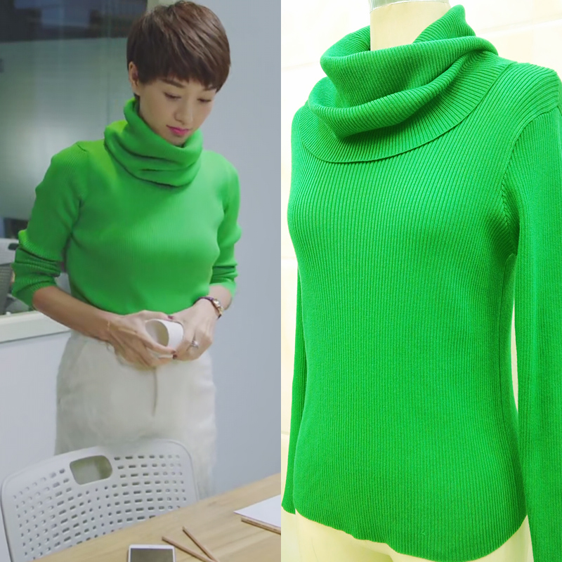 My ex half raw Luo Zijun stars the same section High collar sweater Loose Thick Knit Undershirt 2020 Autumn Winter