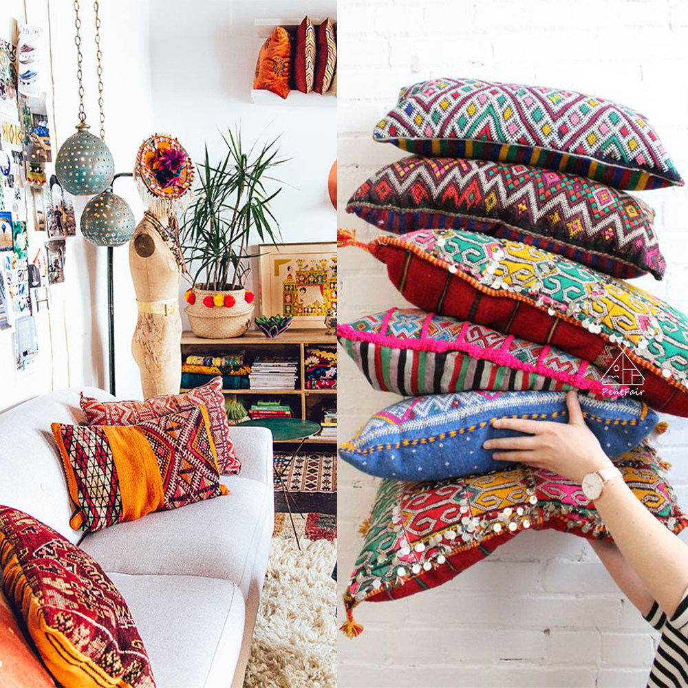 Berber kilim Moroccan handmade embroidery hug Pillow National Wind Sofa Cushion Leaning Against Pillowein Living-room Waist Pillow