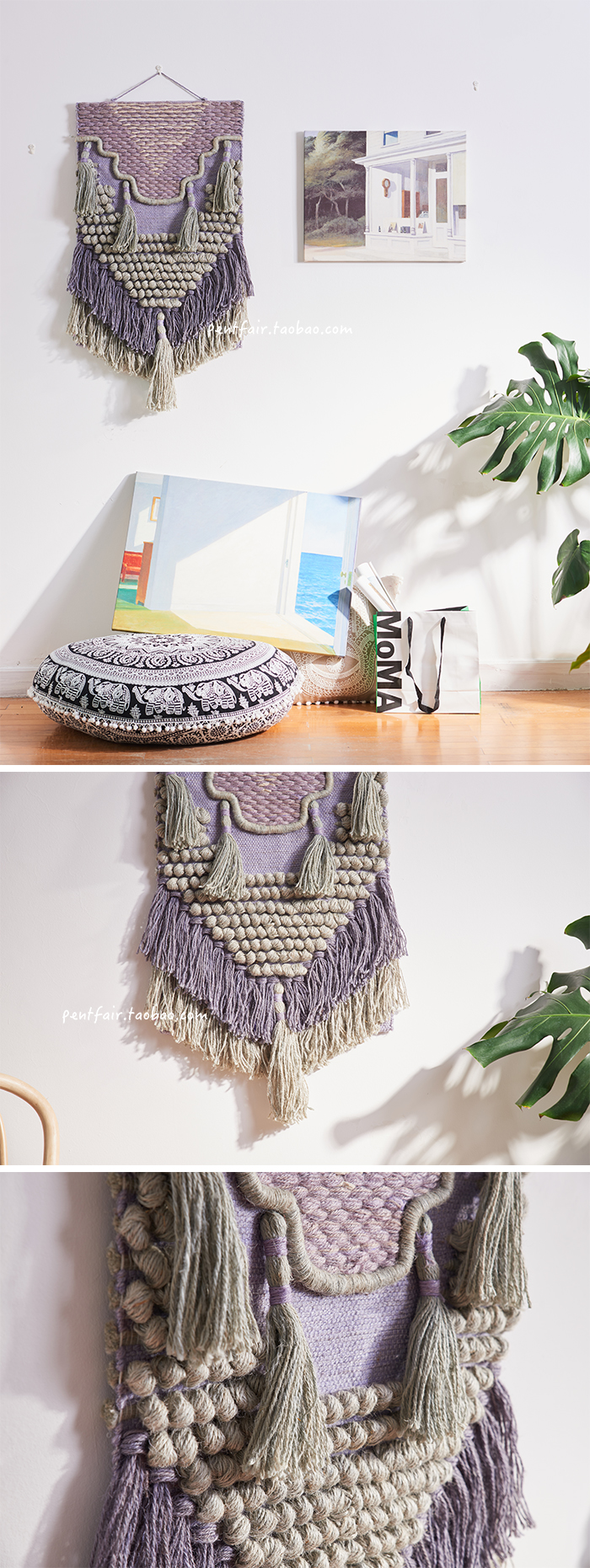 Dệt tường Treo nhà boho dệt tường bức tranh tường Mỹ tham treo tuong