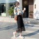 ຊຸດແມ່ມານ summer mid-length hollow lace midriff-supporting skirt summer fashion slimming summer maternity skirt summer