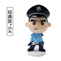 Cute creative police doll car hand-made ornaments-Xiaoxin Comics G2 police series doll Criminal police Little X