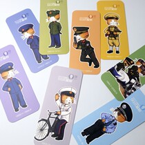Creative cartoon hand drawn bookmark Police uniform evolution history Original design Holiday gift student teacher gift
