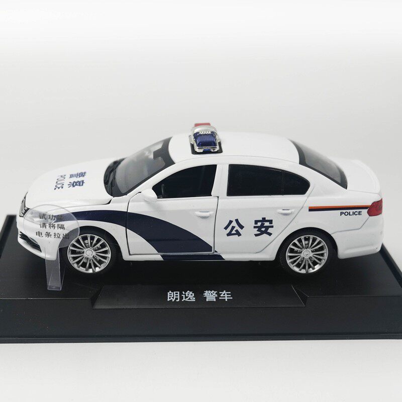 Classic simulation version of sound and light return alloy car model All-powerful small police series police car Foslangyi
