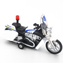 (All-powerful police)Car model simulation traffic police motorcycle advanced alloy police car sound and light car model